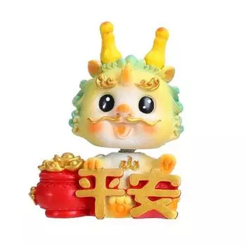 2024 Новогодняя фигурка дракона, праздничная ручная работа, статуя дракона из смолы, украшение, забавное украшение для стола A