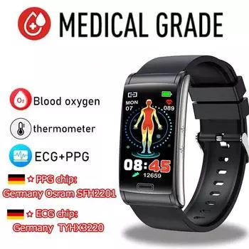2024 Новые 1,47-дюймовые 3D Full Touch Смарт-часы для мужчин, температура тела, здоровье, пульс, артериальное давление, спортивные Смарт-часы для женщин для IOS Android Silicone синий