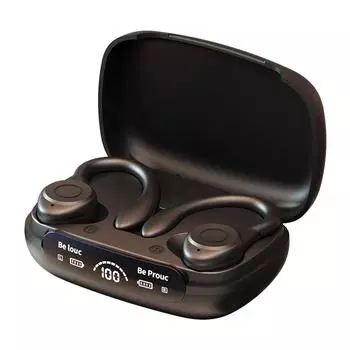 2024 Новые беспроводные наушники с креплением на ухо TWS с цифровым дисплеем BT 5.3 игровые наушники tws для спорта и бега Y7 белый