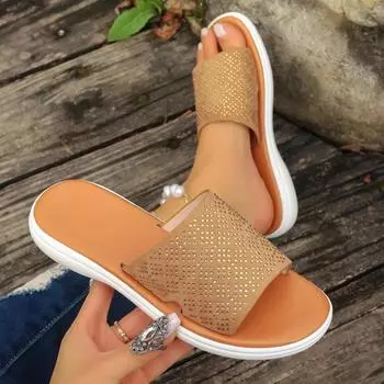 2024 Новые босоножки женские летние туфли женские элегантные босоножки на низком каблуке летние тапочки Zapatos Mujer босоножки на танкетке женские 36 чёрный