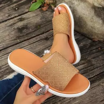 2024 Новые босоножки женские летние туфли женские элегантные босоножки на низком каблуке летние тапочки Zapatos Mujer босоножки на танкетке женские 36 чёрный