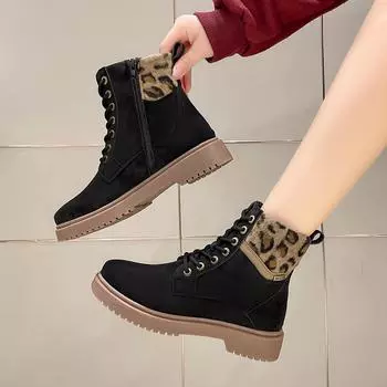 2024 Новые Ботинки Ботильоны Замшевые Женские Плоские Платформы Короткие Ботинки Женская Обувь Модные Осенние Зимние Женские Ботинки Botas Mujer 35 хаки