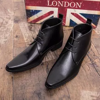 2024 новые ботинки Martin повседневная обувь британские высокие черные корейские туфли модные мужские туфли с острым носком официальные кожаные туфли 39