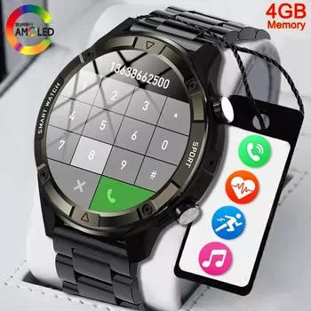 2024 Новые часы с Bluetooth-звонком, 454*454, AMOLED, 1,39-дюймовый экран, умные часы, всегда отображающие время, 4 ГБ, локальная музыка, умные часы для мужчин silicon чёрный