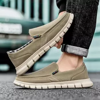2024 новые чехлы для ног, мокасины из парусины, мужские туфли с одной педалью, повседневная обувь из старой ткани в Пекине, пятно 39 темно-серого
