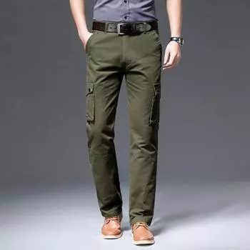 2024 Новые деловые мужские рабочие брюки с несколькими карманами, неэластичные обычные брюки Hardman Outdoor Casual 28 хаки
