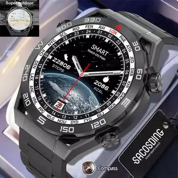 2024 Новые деловые умные часы для мужчин Huawei с Bluetooth-звонком и GPS-треком, уличный компас 100+, спортивные водонепроницаемые умные часы для HUAWEI