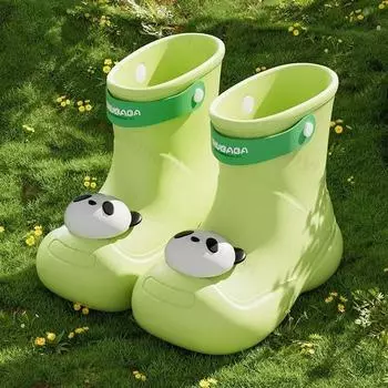 2024 Новые детские резиновые сапоги для мальчиков и девочек, детская обувь для плавания, летняя мультяшная панда, уличное противоскользящее водонепроницаемое детское дождевик 150 insole15cm