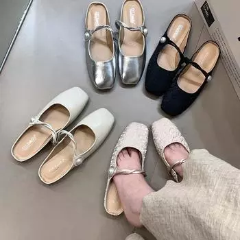 2024 Новые дизайнерские тапочки на плоской подошве для женщин Весна Лето 2024 Модные повседневные полутапочки Обувь для женщин 35