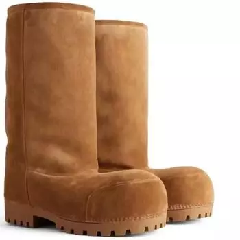 2024 Новые длинные зимние ботинки для женщин с большим носком, удобные зимние ботинки для женщин, толстая теплая хлопковая обувь для женщин 35 бежевый