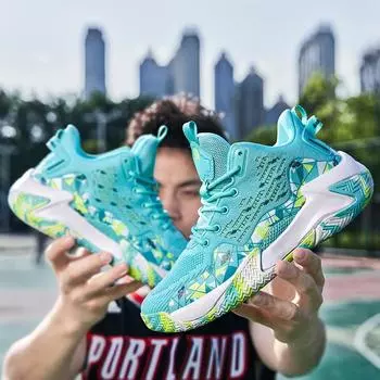 2024 новые дышащие баскетбольные кроссовки мужские амортизирующие баскетбольные кроссовки защита лодыжки износостойкие нескользящие кроссовки всесезонная спортивная обувь 39