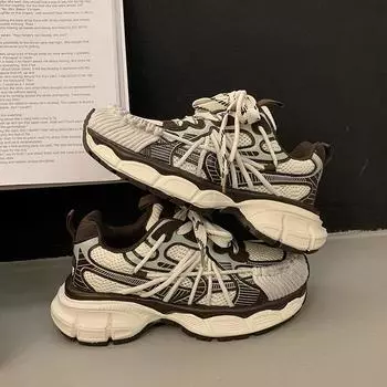 2024 новые дышащие туфли на толстой подошве для папы, женские, для отдыха, спорта, бега 35 темно-серого