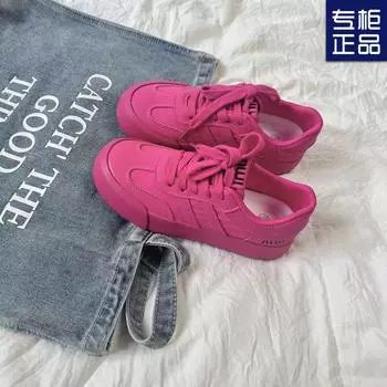 2024 Новые дышащие универсальные нишевые маленькие белые туфли женские осенние модные кроссовки женские ретро немецкие кроссовки в стиле колледжа 35 бордовый