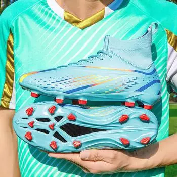 2024 новые футбольные бутсы с поломанным ногтем для молодежного чемпионата мира по футболу с длинными ногтями и высоким верхом тренировочные кроссовки для студентов 33