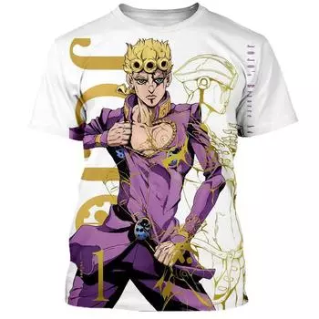 2024 Новые футболки Jojo Bizarre Adventure Аниме Манга 3D Принт Уличная одежда для мужчин и женщин Модные футболки больших размеров для детей Топы Одежда S
