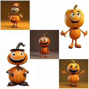 2024 Новые Хэллоуинские тыквенные фигурки Украшения Украшения Смола Тыква Фигурка Декор Домашнего Стола Хэллоуин День Благодарения Вечеринка темные хаки