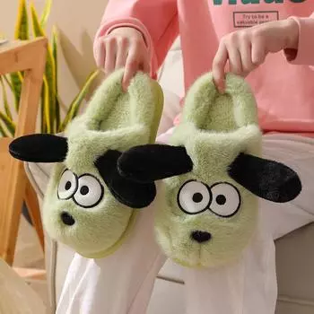 2024 Новые хлопковые тапочки, милые женские зимние домашние теплые плюшевые домашние тапочки для родителей и детей, мужские хлопковые тапочки для пола 28-29 темно-коричневого