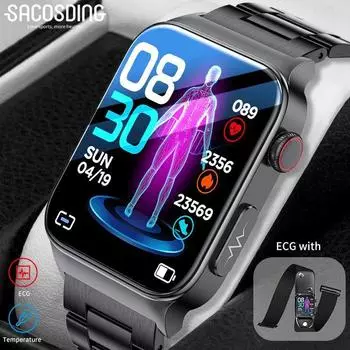 2024 Новые ЭКГ+ППГ Смарт-часы Мужские Здоровье Пульсометр Артериальное Давление Фитнес Спортивные Часы IP68 Водонепроницаемые Смарт-часы красный