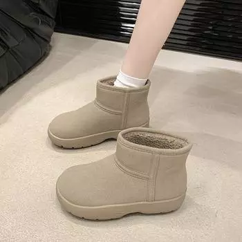 2024 Новые классические утолщенные пушистые женские зимние ботинки Удобные теплые ботильоны Женская зимняя женская обувь Массивная женская обувь 35 коричневый