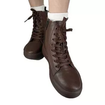 2024 новые кожаные ботинки Martin женские, пара, толстая подошва, мягкие кожаные ботинки ретро, универсальные, теплые кожаные короткие ботинки 35 чёрный