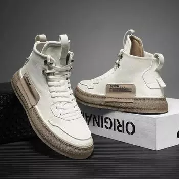 2024 Новые кожаные мужские ботинки, модная рабочая обувь для отдыха на открытом воздухе, удобные нескользящие кроссовки для мужчин, высококачественная повседневная дизайнерская обувь 38 абрикосовый