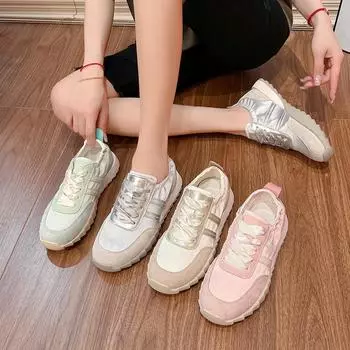 2024 новые кожаные немецкие кроссовки женские цветные трендовые внутренние кроссовки для увеличения высоты модные кроссовки на плоской подошве повседневная спортивная обувь 35 мятный зеленый