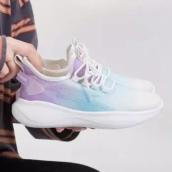 2024 Новые кроссовки для женщин Удобная сетчатая модная повседневная обувь Слипоны на платформе Женские спортивные туфли на плоской подошве Женская вулканизированная обувь 36