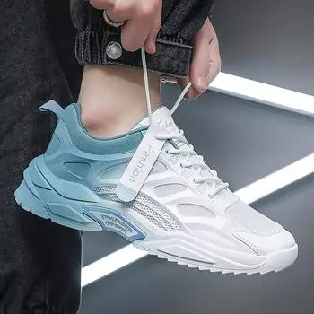 2024 Новые кроссовки мужские сетчатые дышащие дизайнерские кроссовки летние мужские повседневные туфли роскошные спортивные туфли Zapatos Deportivos 39 светло-синий