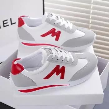 2024 Новые кроссовки с круглым носком Deep Mouth, легкие, универсальные, дышащие, повседневные, белые туфли с перекрестной шнуровкой, теннисные кроссовки Forrest Shoe 35 чёрный