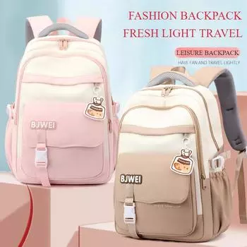 2024 Новые легкие нейлоновые водонепроницаемые школьные ранцы для девочек, учениц младших классов, милый рюкзак, многослойный, большой емкости, подростковая сумка хаки