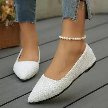 2024 Новые летние хиты продаж, женские туфли-лоферы с леопардовым принтом, туфли на плоской подошве с острым носком, женские официальные балетки для офиса, мокасины 36 бежевый