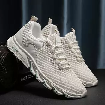 2024 Новые летние кроссовки мужские сетчатые дышащие кроссовки для бега и тенниса, спортивные кроссовки для активного отдыха Tenis Masculino черного цвета, повседневные кроссовки для ходьбы 39 бежевый