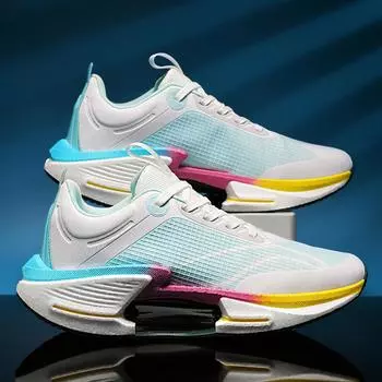 2024 новые летние мужские кроссовки сетчатые дышащие тонкие спортивные туфли для подростков и студентов сверхлегкие амортизирующие кроссовки для бега 35 флуоресцентный оранжевый