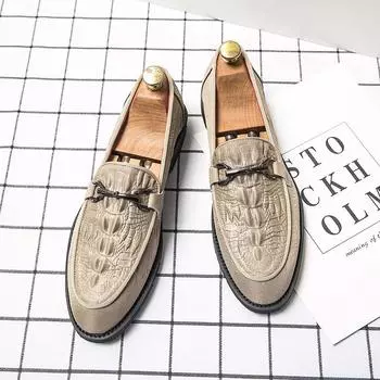 2024 новые летние мужские туфли из кожи с одной педалью, мужские деловые повседневные кожаные туфли, мужская обувь, корейская версия тренда, обувь Doudou 38