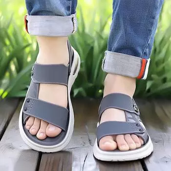 2024 Новые летние сандалии для мужчин, кожаные сандалии двойного назначения, нескользящая повседневная пляжная обувь с мягкой подушкой и подошвой 38