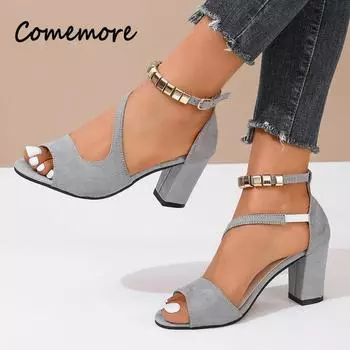 2024 Новые летние сексуальные туфли с рыбьим ртом, полые римские сандалии, толстые, украшенные бисером, открытые носки, высокие каблуки, женские летние сексуальные женские сандалии 35 бежевый