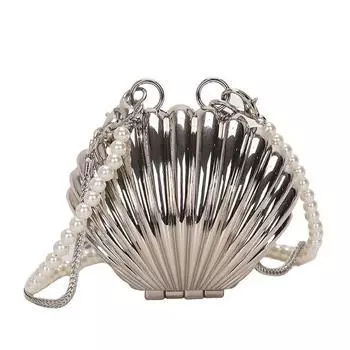 2024 Новые летние сумки для губной помады для женщин, модная жемчужная мини-кошечка через плечо, сумка через плечо высокого качества, Золотая сумка-ракушка, дизайнерская сумка на плечо