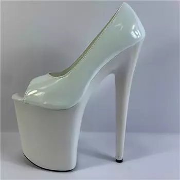 2024 Новые летние светлые универсальные женские туфли на высоком каблуке с рыбьим носком, одинарные туфли, женские туфли на очень высоком каблуке YKC 34 белый