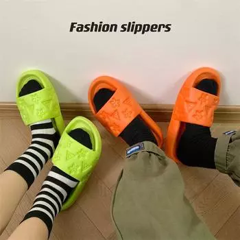 2024 новые летние тапочки для девочек. Домашний тренд. Модные, простые, удобные, износостойкие, противоскользящие тапочки. 36-37 чёрный