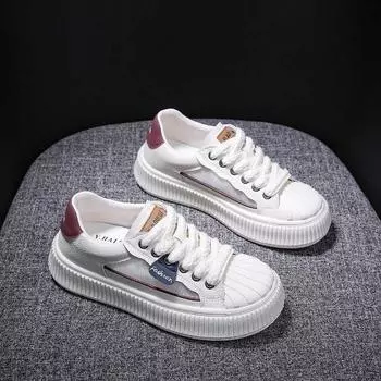 2024 новые летние туфли Niche Explosion Shell Head White, женские универсальные спортивные сетчатые дышащие кроссовки на толстой подошве 35 чёрный