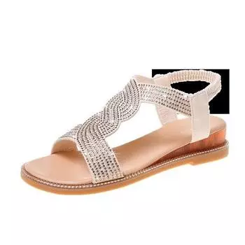 2024 Новые летние женские сандалии, сексуальная обувь, повседневные женские туфли на плоской подошве с пряжкой на ремешке, модная женская пляжная обувь, большой размер 35-40 35 белый