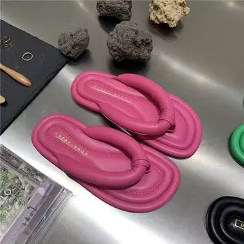 2024 Новые летние женские тапочки, модные розово-красные сандалии на плоской подошве, повседневные женские шлепанцы, женские шлепанцы 35 белый
