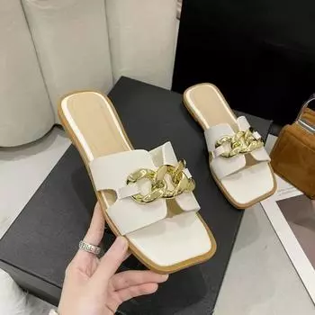 2024 Новые летние женские тапочки, римские модные дизайнерские сандалии на плоской подошве из латекса, женские дышащие пляжные шлепанцы 37 бежевый
