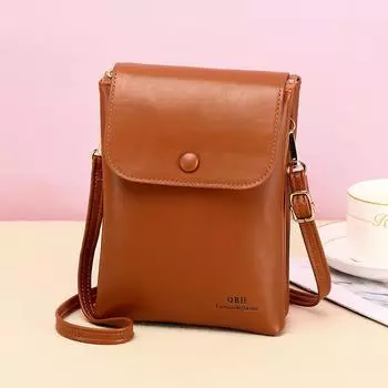 2024 Новые мини-сумки через плечо для женщин, отличная сумка из искусственной кожи, кошелек с двумя карманами, маленькая сумка-клапан на молнии чёрный