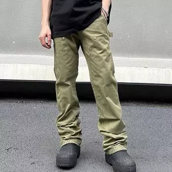 2024 Новые модные армейские зеленые прямые повседневные спортивные брюки-карго M армия зеленый