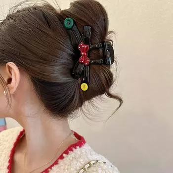 2024 Новые модные геометрические пуговицы банты для волос когти изысканные большие зажимы для волос акула зажимы для волос женские аксессуары для волос подарки для девочек красный