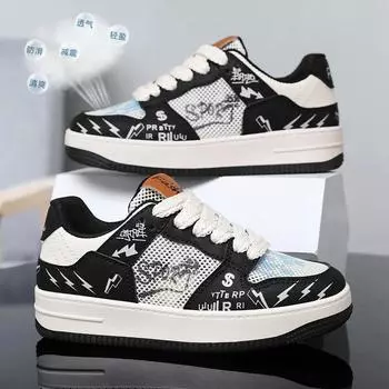 2024 Новые модные и персонализированные повседневные туфли для пар с цветными блоками, летняя дышащая спортивная обувь на шнуровке для мужчин и женщин 35