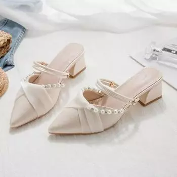 2024 Новые модные летние женские сандалии, сексуальные женские туфли на высоком каблуке с открытым носком, женские сандалии для женщин, тапочки 35 бежевый