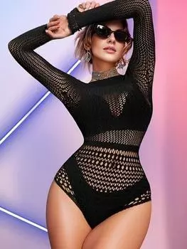 2024 Новые модные рыболовные сети боди костюмы для взрослых женщин женское нижнее белье сетчатые эротические костюмы ночные клубы самые сексуальные боди XXS