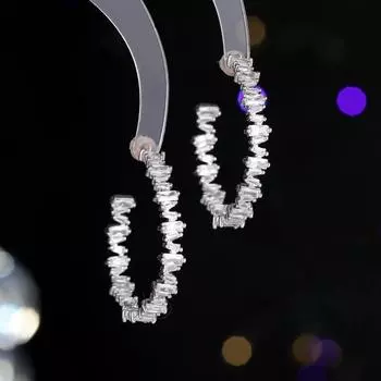 2024 Новые модные серьги-кисточки из цветного циркония 925 пробы, длинные серьги-гвоздики из серебра белый